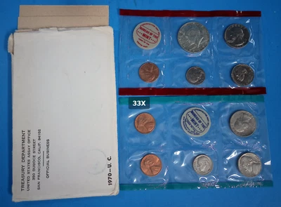 1970 United States Mint Uncirculated Mint Set P & D Original Envelope - Image 1 of 4