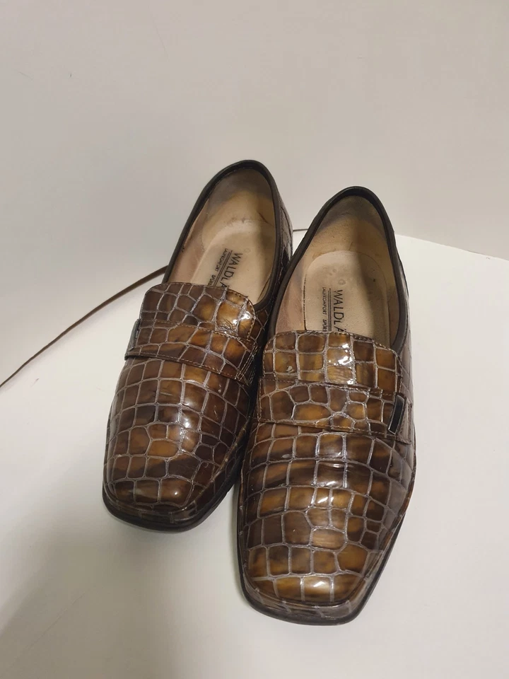 Waldläufer Slipper Loafer Croco-Look Gr. 6 (Ca. 39.5) Weite H - Bild 1 von 4