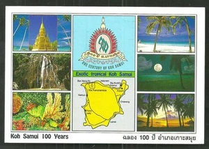 Mapa de la isla de Koh Samui postal escudo de armas sello de Tailandia - Imagen 1 de 2