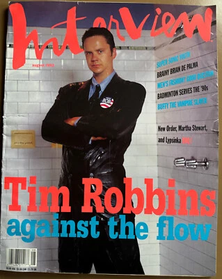INTERVIEW MAGAZINE -- AUGUST 1992 -- TIM ROBBINS COVER Foto 1 de 2