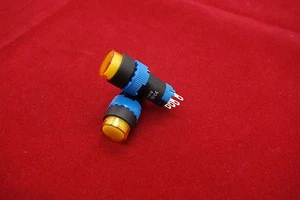2PCS Cutout 12MM 110V Yellow LED ILLUMINATED Round Momentary PUSH BUTTON 5 PINS - Picture 1 of 5