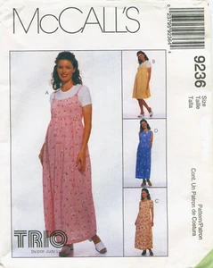 McCalls 9236 Vestido de Maternidad Jumper Patrón de Costura Sin Cortar Talla 6 8 10 - Imagen 1 de 2