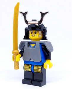 Minifigure LEGO Classic Ninja Shogun Samouraï Bleu avec Armure et Épée Vintage