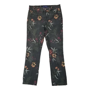 Bandolino Jeans womens 6 Amy black floral stretch denim pants 32x28 retro - Picture 1 of 13