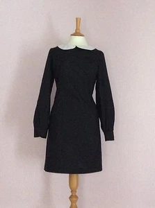 Vintage 1960's black and white peter pan collar sleeves dress - Picture 1 of 7