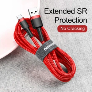 Phone Cable Baseus cafule Cable Fast Charging USB to Type-C USB 3A 0.5M Red - Picture 1 of 5