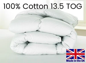 13,5 TOG Luxus HOTELQUALITÄT 100 % BAUMWOLLBEZUG Bettdecke - HERGESTELLT IN UK - alle Größen - Bild 1 von 3