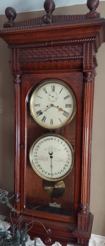 Waterbury No. 24 Hanging  Double Dial Calander Clock Cover