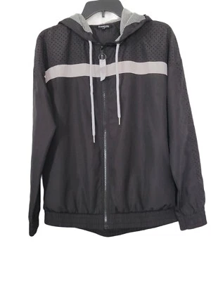 BEBE~SPORT Mujer Talla S Reflectante LOGO PERFORADO~CAPUCHA CORTAVIENTOS Chaqueta  Foto 1 de 4