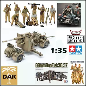 DAK 88mm Gun Flak 36/37 and Afrika Corps Luftwaffe Crew Set 1:35 Plastic KIT - Picture 1 of 4