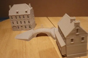 Escena Wavre Bridge con 2 Edificios y Puente 12mm Wargaming 1815 Napoleónico - Imagen 1 de 8