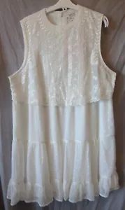 Miss Selfridge Womens Dress Size 12 P Ivory White Embroidered Lined - Picture 1 of 5