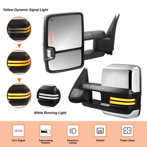2PCS Tow Mirror For 15-18 Chevy Silverado GMC Sierra 2500/3500HD Power Heated - Picture 1 of 12