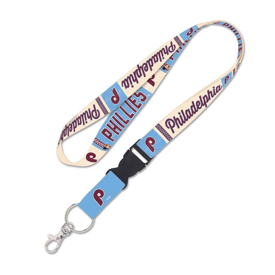 PHILADELPHIA PHILLIES KEY CHAIN LANYARD DETACHABLE BUCKLE 1" WIDE 22" LONG - Image 1 of 1
