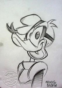 PK DUCK Firmado FRANCESCO BARBIERI Tintado a Mano 8.5" x 6" Página - Imagen 1 de 2