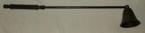 CANDLE SNUFFER BELL SHAPE METAL BRONSE FINISH PRE-OWNED ADJUSTABLE BELL HEAD 12" - Picture 1 of 6