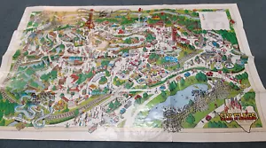 VTG 1987 Six Flags Over Texas Souvenir Map Dallas/FT. Worth Texas 22 X 33" - Picture 1 of 2