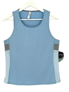 Canotta donna sportiva Inphorm blu grigia palestra yoga elasticizzata taglia L nuova con etichetta - Foto 1 di 13