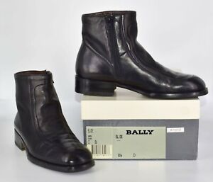 B0 BALLY SWITZERLAND Elide Black Leather Square Toe Ankle Boot Shoes Size 6.5 D