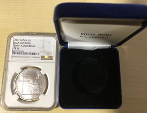 2011 Latvia Silver Riga Cathedral Box COA NGC PF 70 - Picture 1 of 1