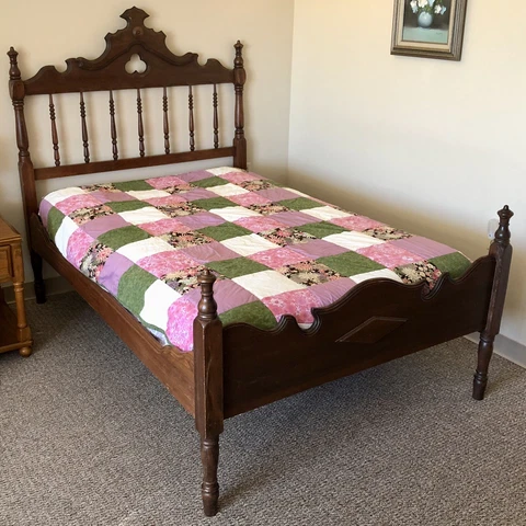 ANTIQUE EASTLAKE SOLID WOOD VICTORIAN BED COMPLETE w/ HEADBOARD & FOOTBOARD WOW! Cover
