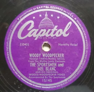 Woody Woodpecker 78 Record I'd Love To Live In Love Mel Blanc Sportsmen 1948 - Imagen 1 de 4