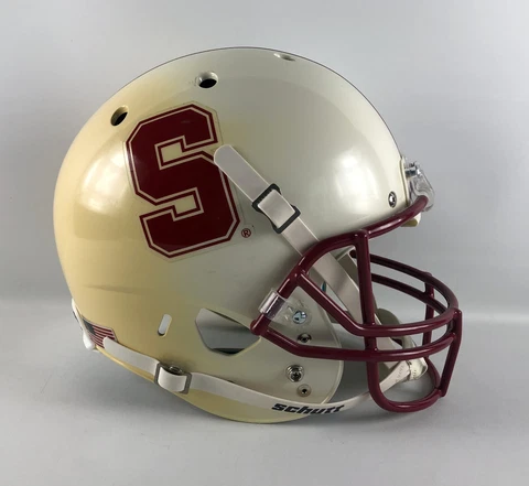 Stanford Cardinal Schutt Replica Full Size Football Helmet White - SUN DAMAGED Cover
