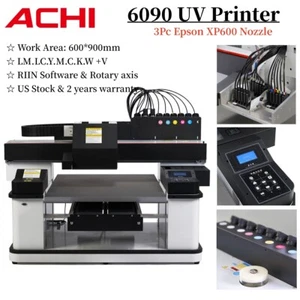 6090 UV Printer EPSON 3PC XP600/TX800 Automatic Flatbed Printing Rotary CYMK+V - Picture 1 of 13