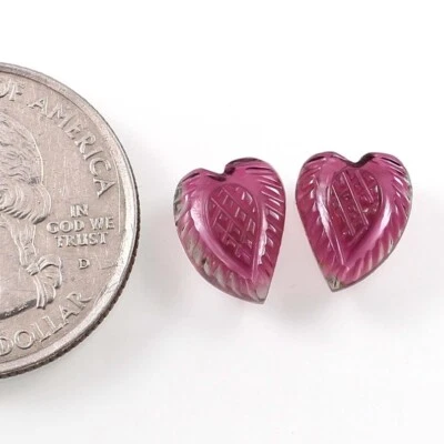 Loose Gemstone Natural Bio Tourmaline Hand Carved Fancy Heart  Gemstone A1251 - Image 1 of 3
