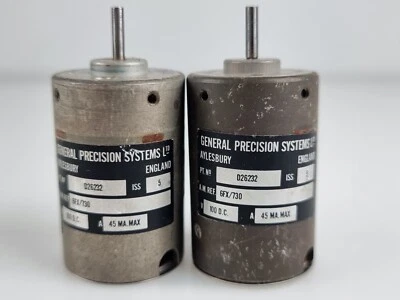 2x General Precision 100V DC PM Tachogenerator Motors D26232 RAF 6FX/730 Vintage - Image 1 of 4