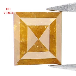 0.61 CT Natural Loose Square Shape Diamond 4.80 MM Yellow Color Diamond LQ6755 - Picture 1 of 8