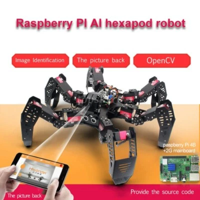 18DOF Hexapod Robot Spider Robot 2DOF PTZ w/ Main Board for Raspberry Pi 4B/4G - Image 1 of 4