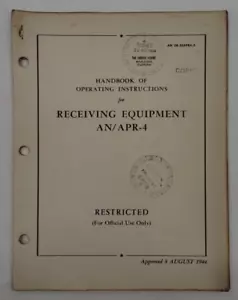 Receiving Equipment AN/APR-4 Handbook of Operating Instructions August 8, 1944 - Picture 1 of 22