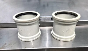 2pk JM 4" x 4" Stop Coupling PSM/PVC Sewer Pipe Fitting w/Gasket - Picture 1 of 3