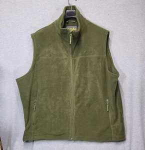 Cabelas Vest Mens 2XL Olive Green Sleeveless Full Zip Mock Neck Active Sweater - Picture 1 of 9