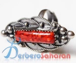 Kabyle silver and red coral Ring from Algeria - Picture 1 of 1