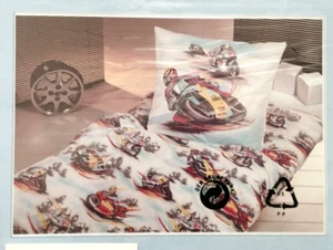 NEU Novitesse Kinder 135x200cm Biber Bettwäsche Baumwolle Motosport Feinbiber - Bild 1 von 3
