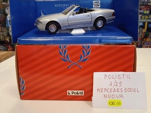 Mercedes 500 SL Polistil Scala 1:25 Die Cast Metal - Foto 1 di 2