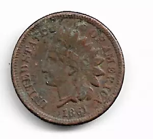 1861 Indian Cent : Very Fine Details - Picture 1 of 2