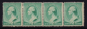 1887 US SC 213, 2c George Washington Strip of 4, ABN American Bank Note MNH - Picture 1 of 3