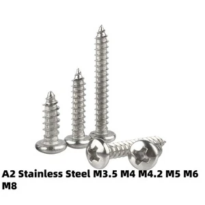 Kreuzschlitz Blechschrauben Edelstahl Gewindebohrer M3,5 M4 M4,2 M5 M6 M8 - Bild 1 von 9