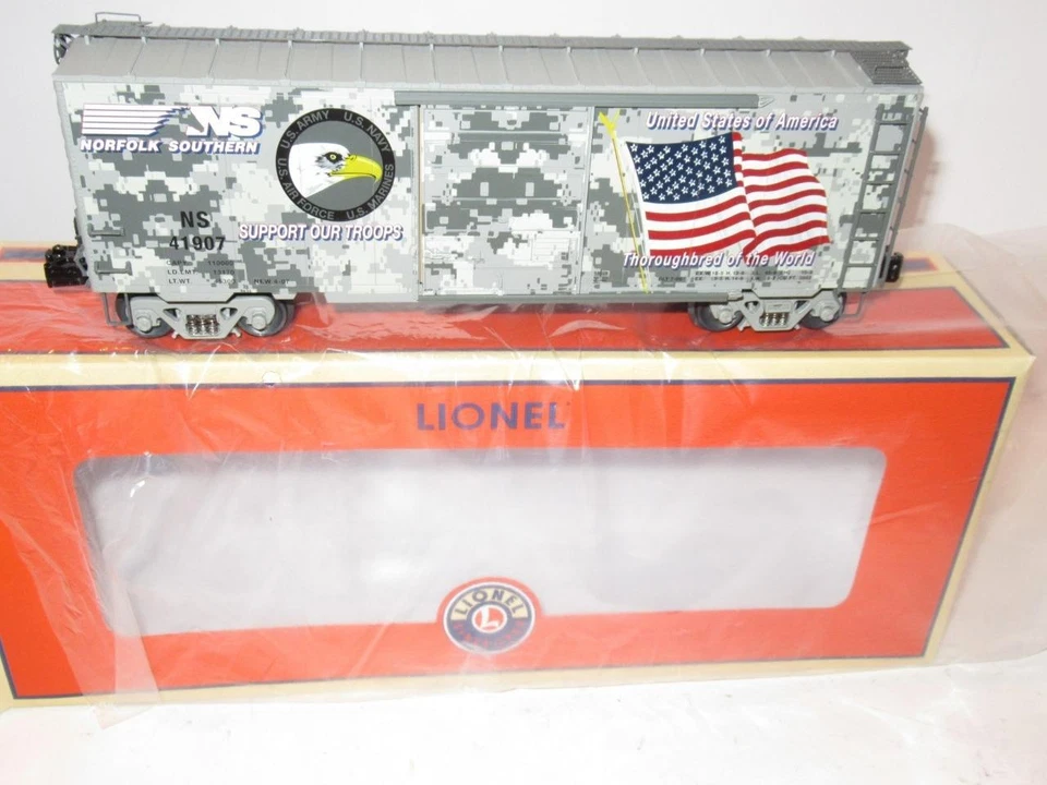 LIONEL LTD PROD. - 58509- NORFOLK SOUTHERN- SUPPORT OUR TROOPS BOXCAR-  NEW-B7 - Image 1 of 1