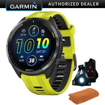 Reloj inteligente para correr Garmin Forerunner 965, amplificador amarillo y negro con kit de accesorios Foto 1 de 4