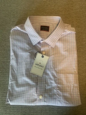 UNTUCKit Performance Shirt Mens XXL Blue Pink Plaid Button Up Long Sleeve Casual - Imagem 1 de 4