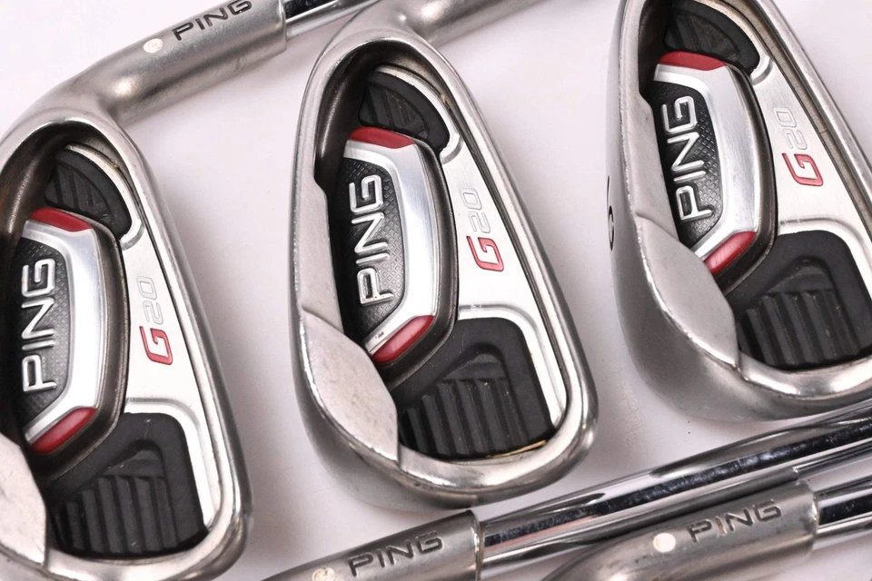 Ping G20 ferri da stiro / 4-PW + SW / punto bianco / aste flessibili regolari Ping CFS - Immagine 1 di 4