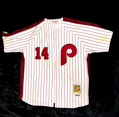 Rare Phila. Phillies #14 Zip-up Jersey Mitchell & Ness - Cooperstown Collection - Image 1 of 4
