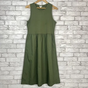 Vestido para mujer J.CREW NUEVO CON ETIQUETAS verde oscuro cuello alto sin mangas tejido mixto MEDIANO CA212 - Imagen 1 de 7