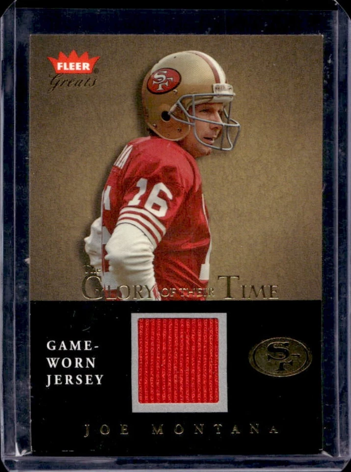 2004 Fleer Greats of the Game Joe Montana Glory Their Time Gold Jersey #GT-JM - Image 1 of 2