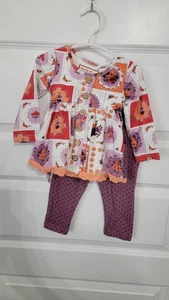 EUC Cheeky Plum Patchwork Cora Set Outfit 6-12M - Picture 1 of 5