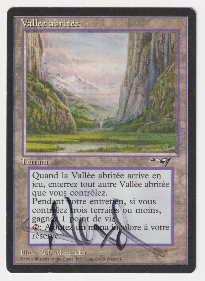 Signed French Sheltered Valley MP Alliances Artist Rob Alexander 1996 MTG Magic! - Image 1 of 2